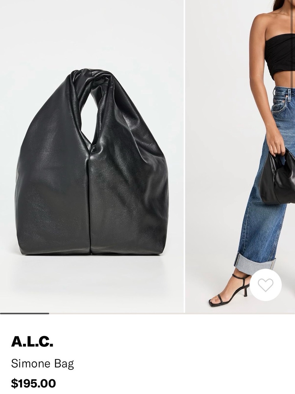 A.L.C. Simone Mini Knot Handle Bag in Black